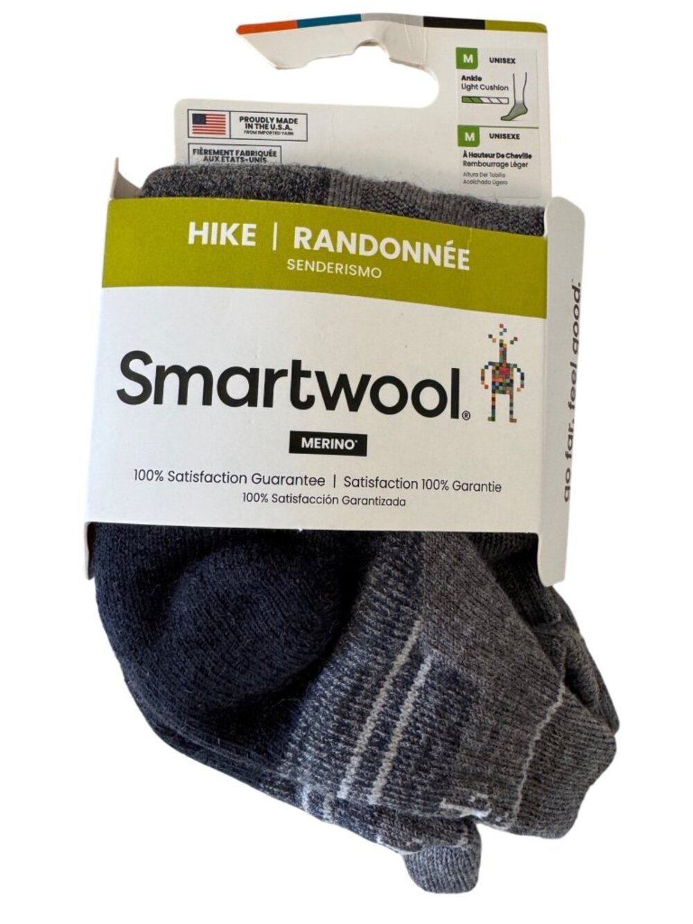 Smartwool Hike Ankle Sock Size Medium M 6-8.5 W 7-9.5 Gray NWT
